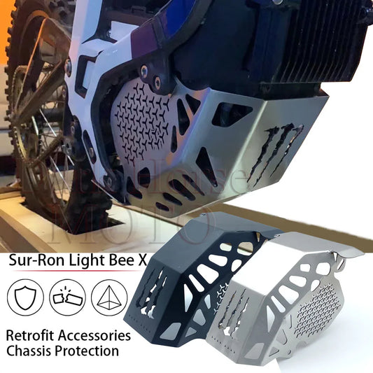 For SUR RON Light Bee X SURRON Bottom Protection Modified Strengthen Stainless Steel Base Plate Motor Protection Plate RISE DEFENSE SYSTEMS.AI PRODUCTS