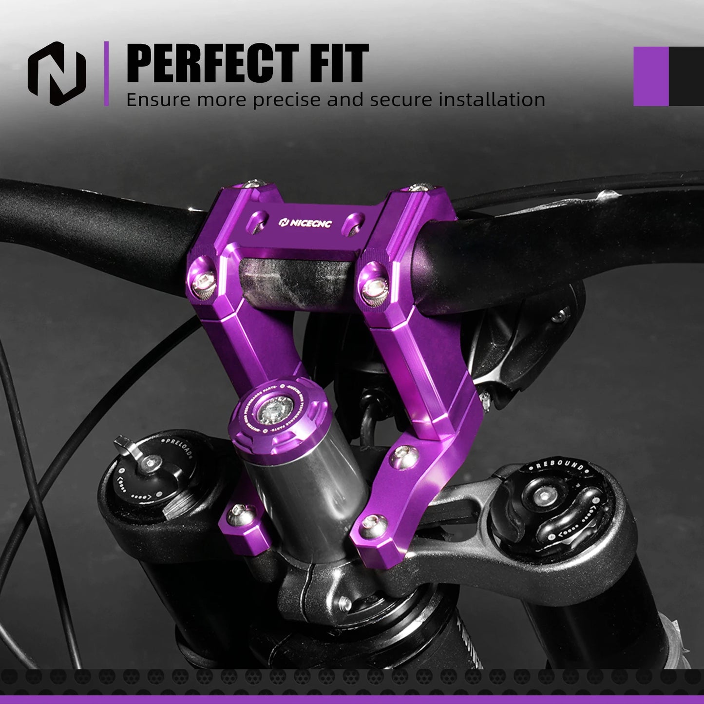 NICECNC For 2024 Surron Light Bee X S L1E Electric Dirt Bike Front Handlebar Bar Riser Mount Bracket Fork Suspension Core Kit RISE DEFENSE SYSTEMS.AI PRODUCTS