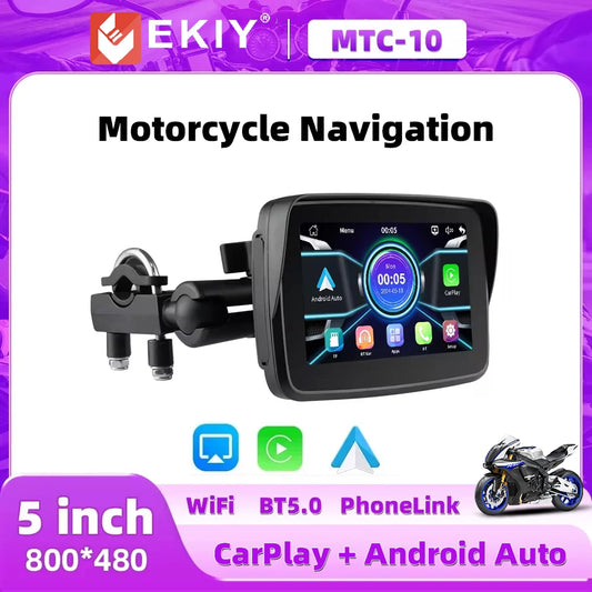EKIY Motorcycle Navigation Apple CarPlay Display Screen Portable Motorcycle Wireless Android Auto Monitor Waterproof RISE DEFENSE SYSTEMS.AI PRODUCTS