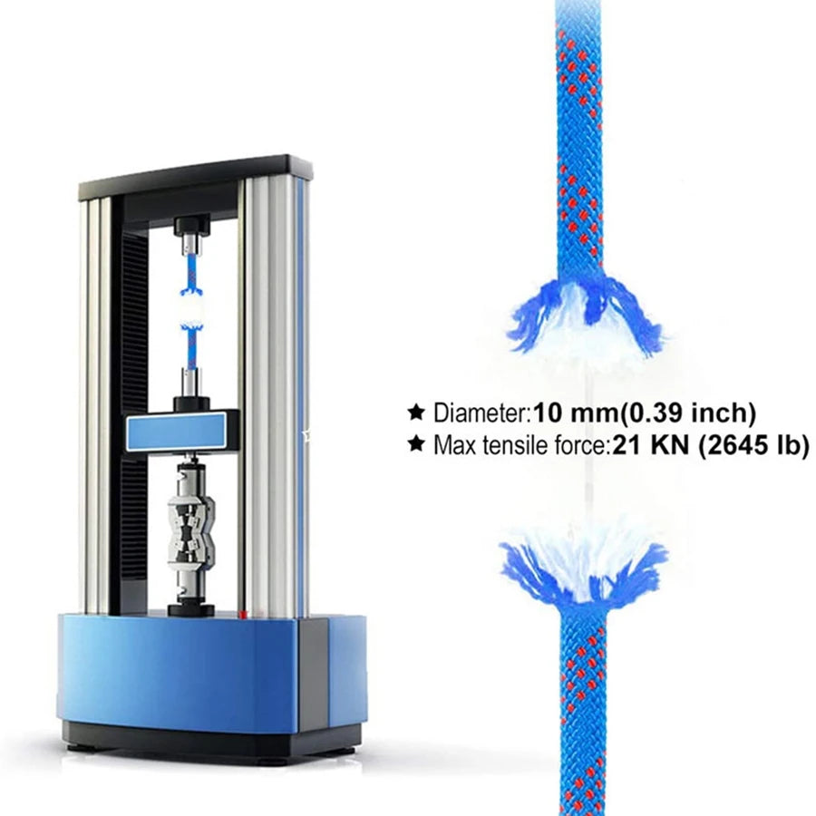 Thickened 10m Safety Life Rope Climbing Rope Static Rock Mountaineering Rope Outdoor Survival Fire Escape Car Rescue RISE DEFENSE SYSTEMS.AI PRODUCTS