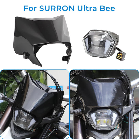 OEM Original Headlight For Surron Ultra Bee Electric Cross-country Bike Front Lamp Light Cover FUll Black UB Headlamp Cover RISE DEFENSE SYSTEMS.AI PRODUCTS