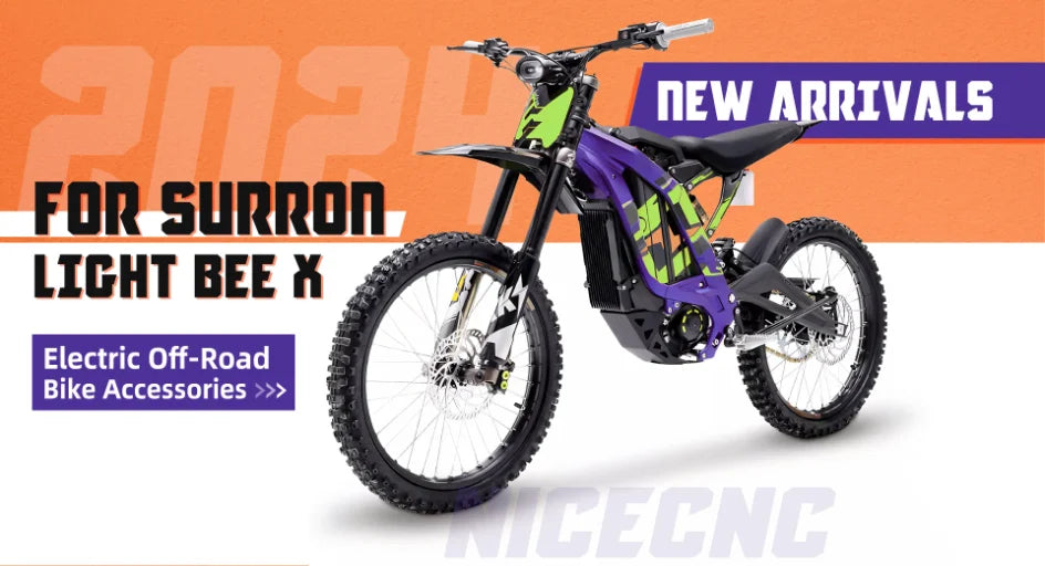 NICECNC For Surron Light Bee X S L1E Electric Dirt Bike Front Handlebar Bar Riser Mount Bracket Front Rear Brake Reservoir Cover RISE DEFENSE SYSTEMS.AI PRODUCTS