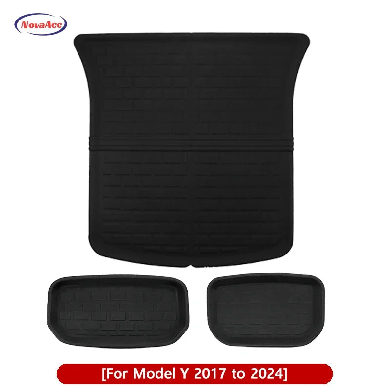 For Tesla Model Y 3 Highland Floor Mat Trunk Luggage Mat LHD RHD 2017 to 2024 2025 Left Right Rudder Four Seasons Floor Liner RISE DEFENSE SYSTEMS.AI PRODUCTS