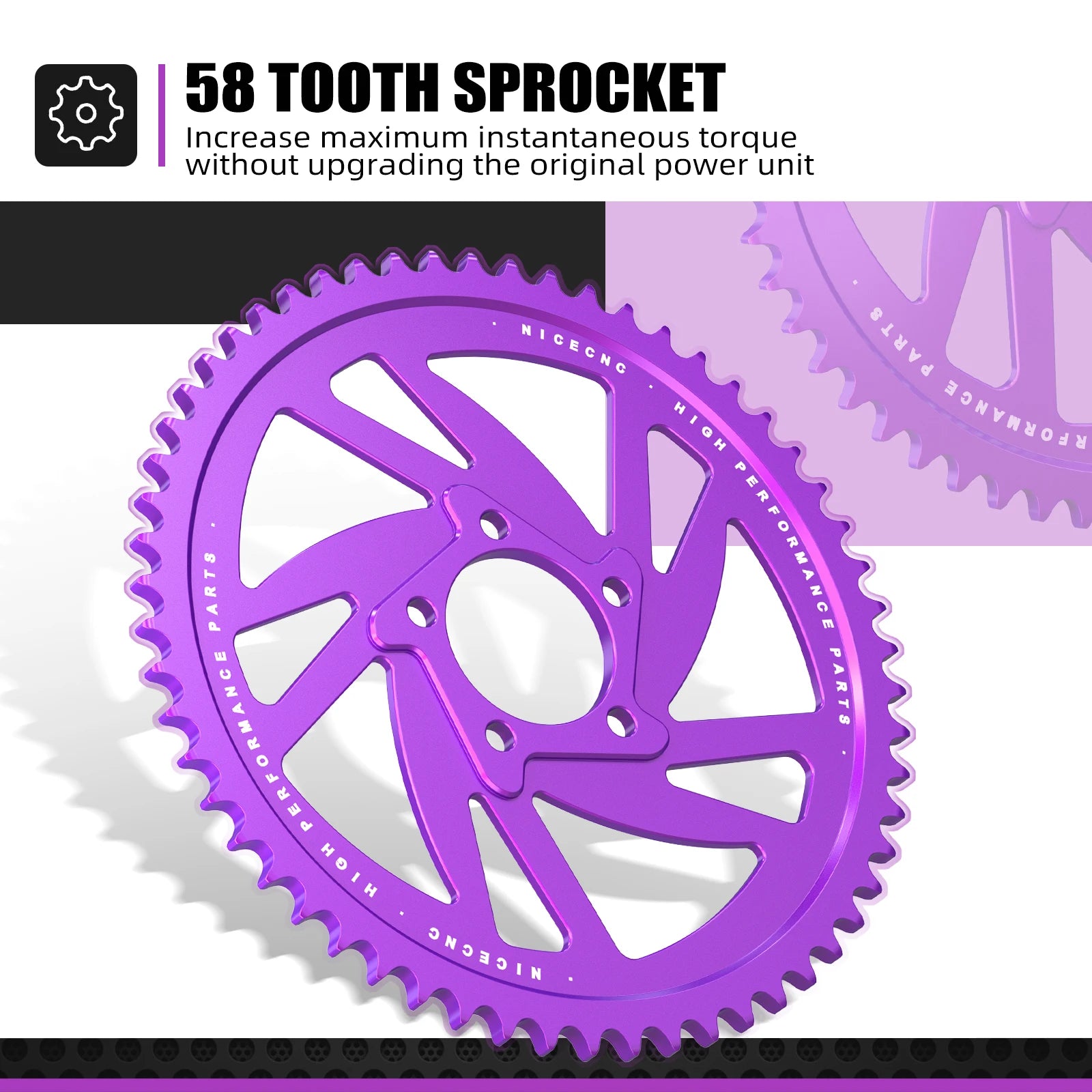 For Surron Light Bee X S L1E NICECNC Electric Dirt Bike 58T Rear Sprockets Chain Guard Cover Protector Kit For Segway X160 X260 RISE DEFENSE SYSTEMS.AI PRODUCTS