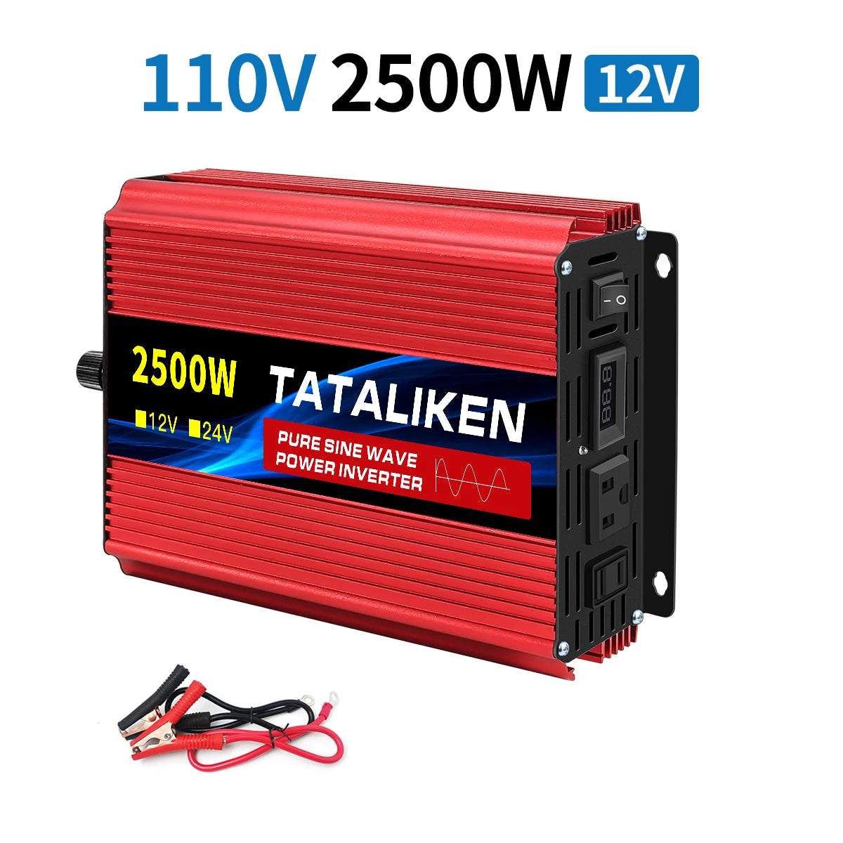 DC 12V/24V to AC 110V60HZ Pure Sine Wave Inverter screen 1600-10000w suitable for Car solar High Energy Converter with LED RISE DEFENSE SYSTEMS.AI PRODUCTS