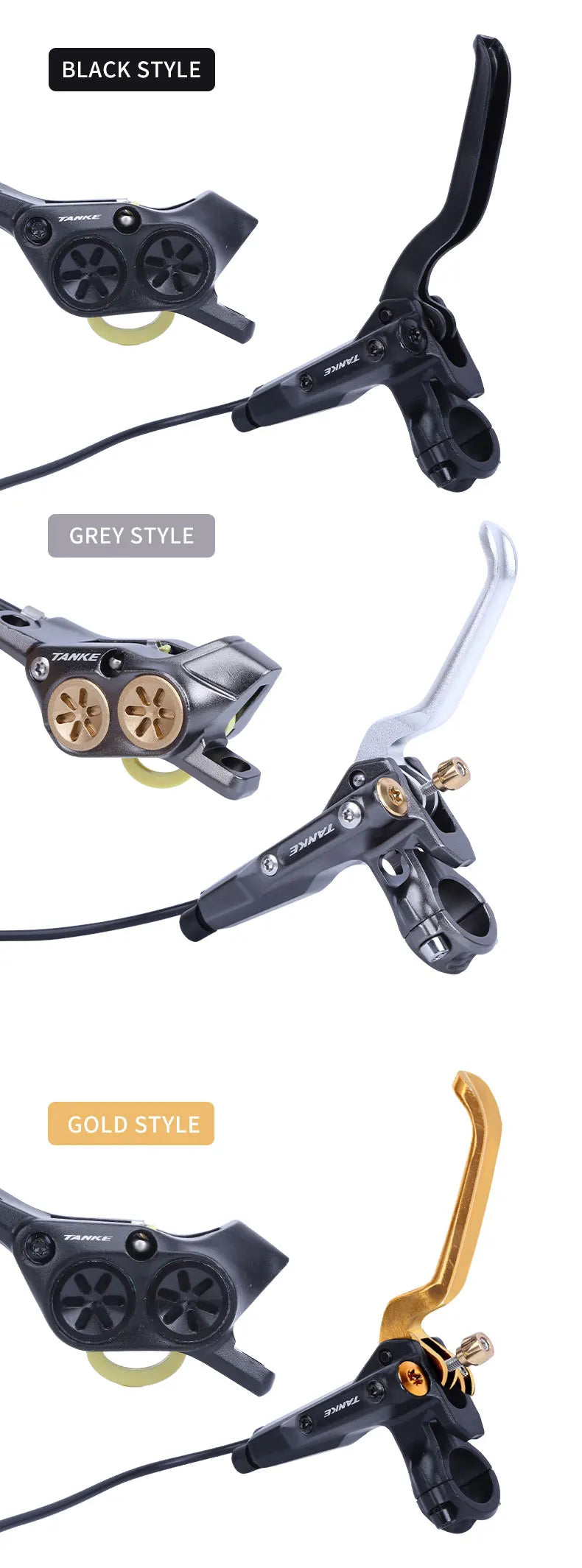 TANKE E-Bike MTB 4 Piston Hydraulic Disc Brake Set 160mm Rotors Oil Pressure Brakes Front Rear Mountain Bicycle Clamp Ultralight RISE DEFENSE SYSTEMS.AI PRODUCTS