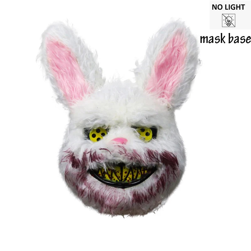 New Design Glowing Bloody Rabbit Mask Led Neon Cosplay Bear  Mask Halloween Horror Carnival Masquerade costume Decoration Props RISE DEFENSE SYSTEMS.AI PRODUCTS