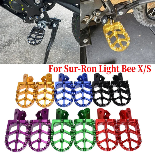 For Sur-Ron Surron Light Bee X /S CNC Aluminum Foot Pegs Rest Footpegs Electric Motorcycle For Talaria Moto Acessorios RISE DEFENSE SYSTEMS.AI PRODUCTS