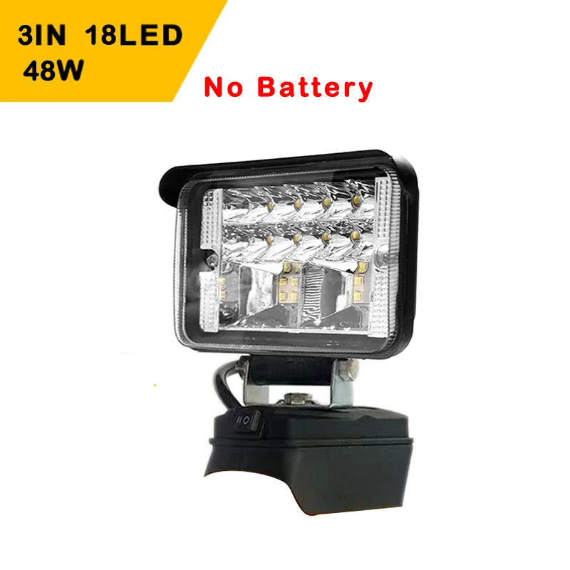 Led Light 3/4/5/8Inch Portable Spotlights Cordless Outdoor Work Fishing Handheld Emergency Tool Light Fit Dewalt 18V Battery RISE DEFENSE SYSTEMS.AI PRODUCTS