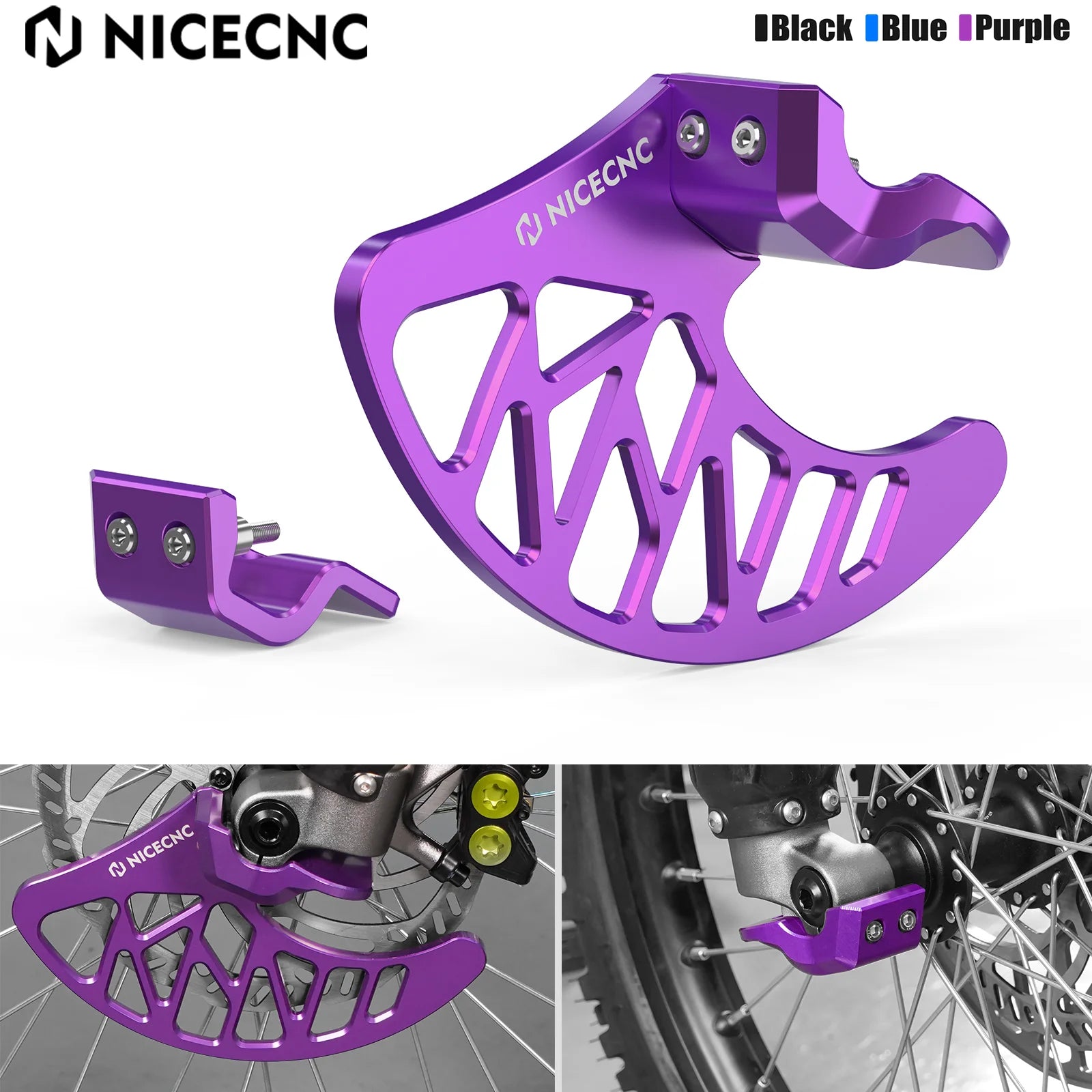 NICECNC Electric Dirt Bike Front Brake Disc Guard Front Fork Lower Leg Cover Kit For Surron Light Bee X S L1E Segway X160 X260 RISE DEFENSE SYSTEMS.AI PRODUCTS