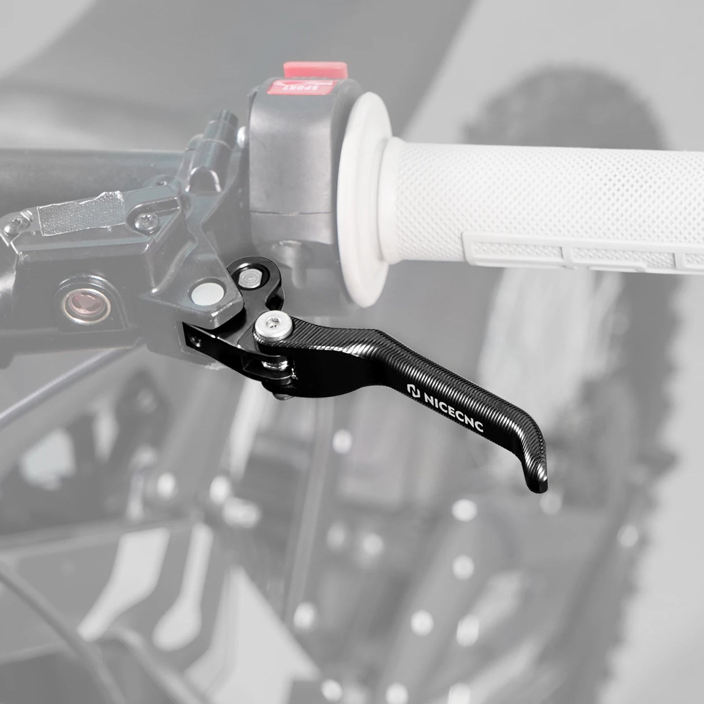 NICECNC For Surron Light Bee X S L1E Electric Dirt Bike Front Handlebar Bar Riser Mount Bracket Front Rear Brake Reservoir Cover RISE DEFENSE SYSTEMS.AI PRODUCTS