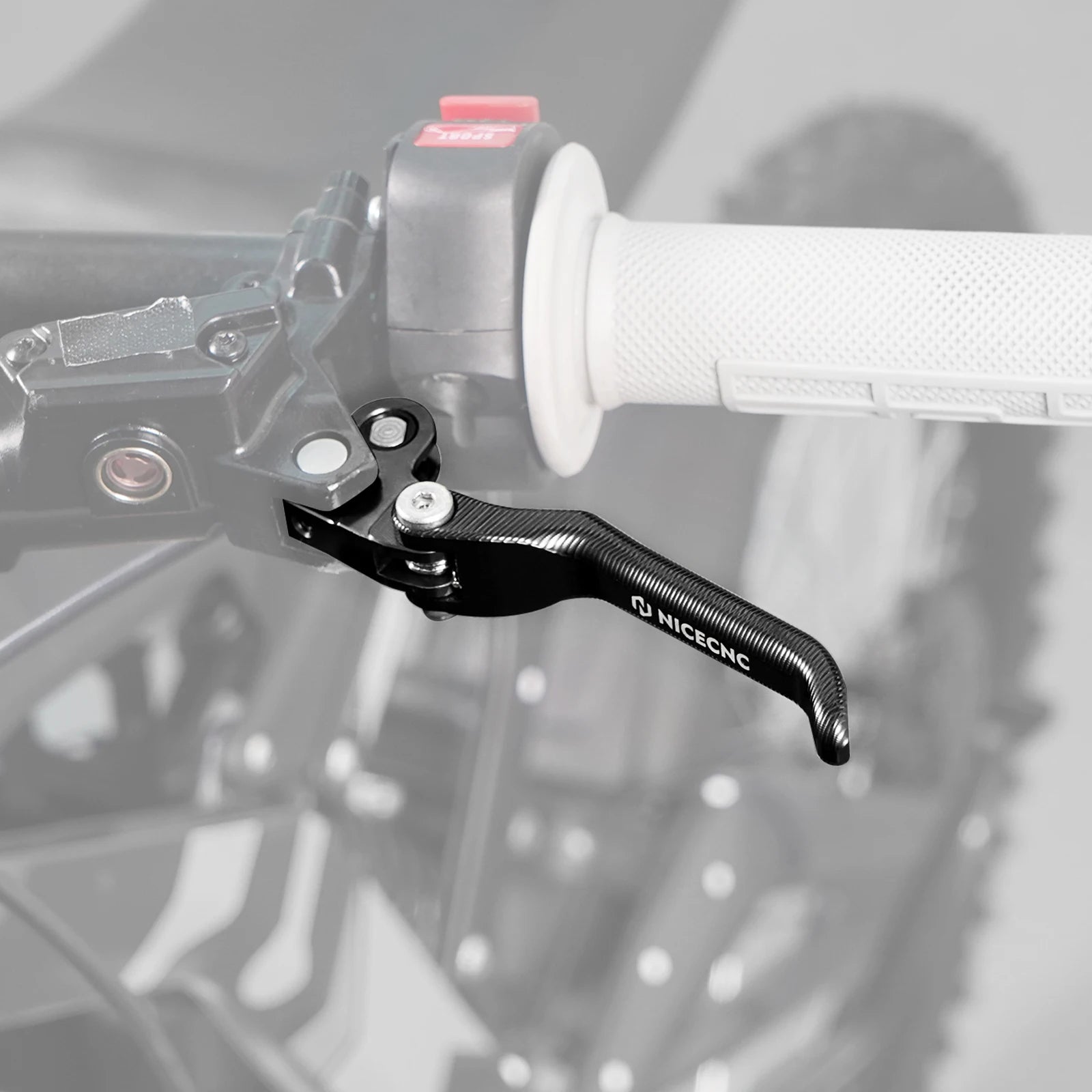 NICECNC For Surron Light Bee X S L1E Electric Dirt Bike Front Handlebar Bar Riser Mount Bracket Front Rear Brake Reservoir Cover RISE DEFENSE SYSTEMS.AI PRODUCTS