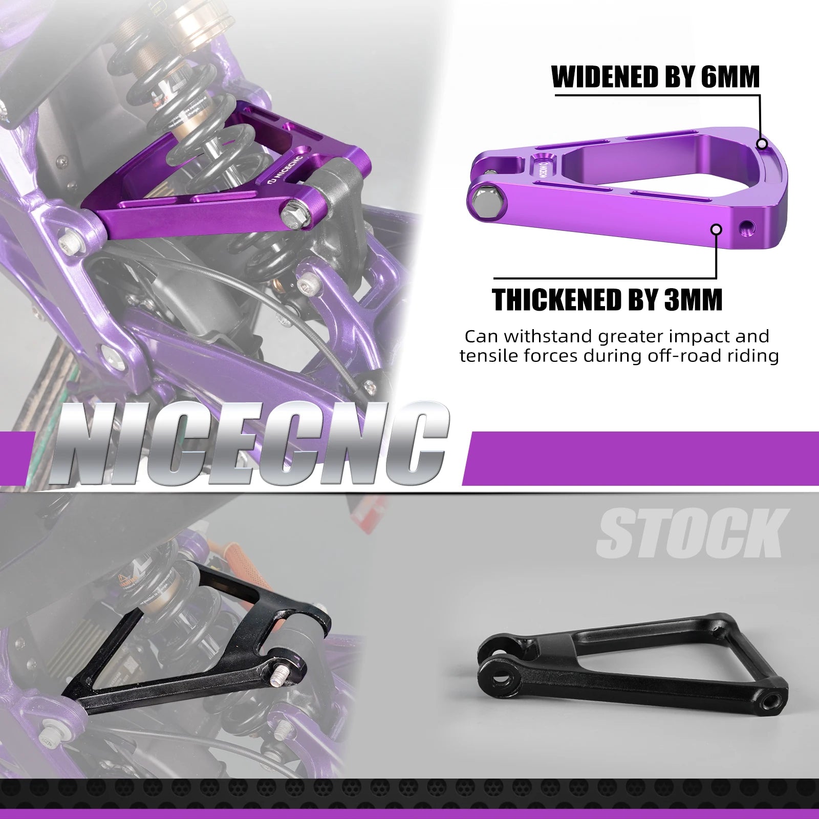 NICECNC For 2024 Surron Light Bee X S L1E Reinforced Triangle Rear Link Bracket Rear Suspension Linkage Kit For Segway X160 X260 RISE DEFENSE SYSTEMS.AI PRODUCTS