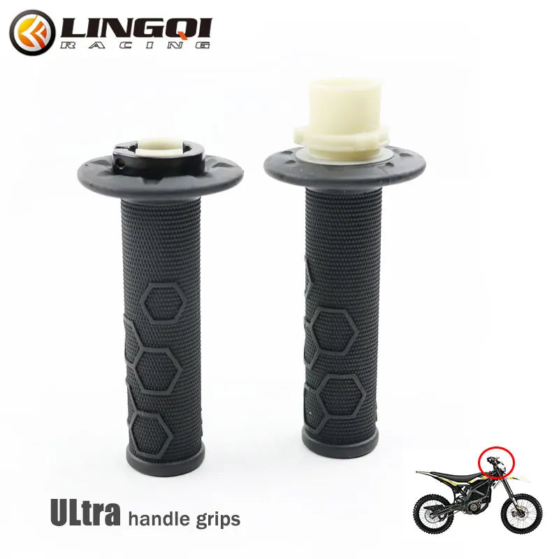 LINGQI Motorcycle Throttle Handle Bar Cover for SURRON Ultra Bee Pit Dirt Bike SUR RON SUR-RON Original 23mm Rubber Grips Parts RISE DEFENSE SYSTEMS.AI PRODUCTS