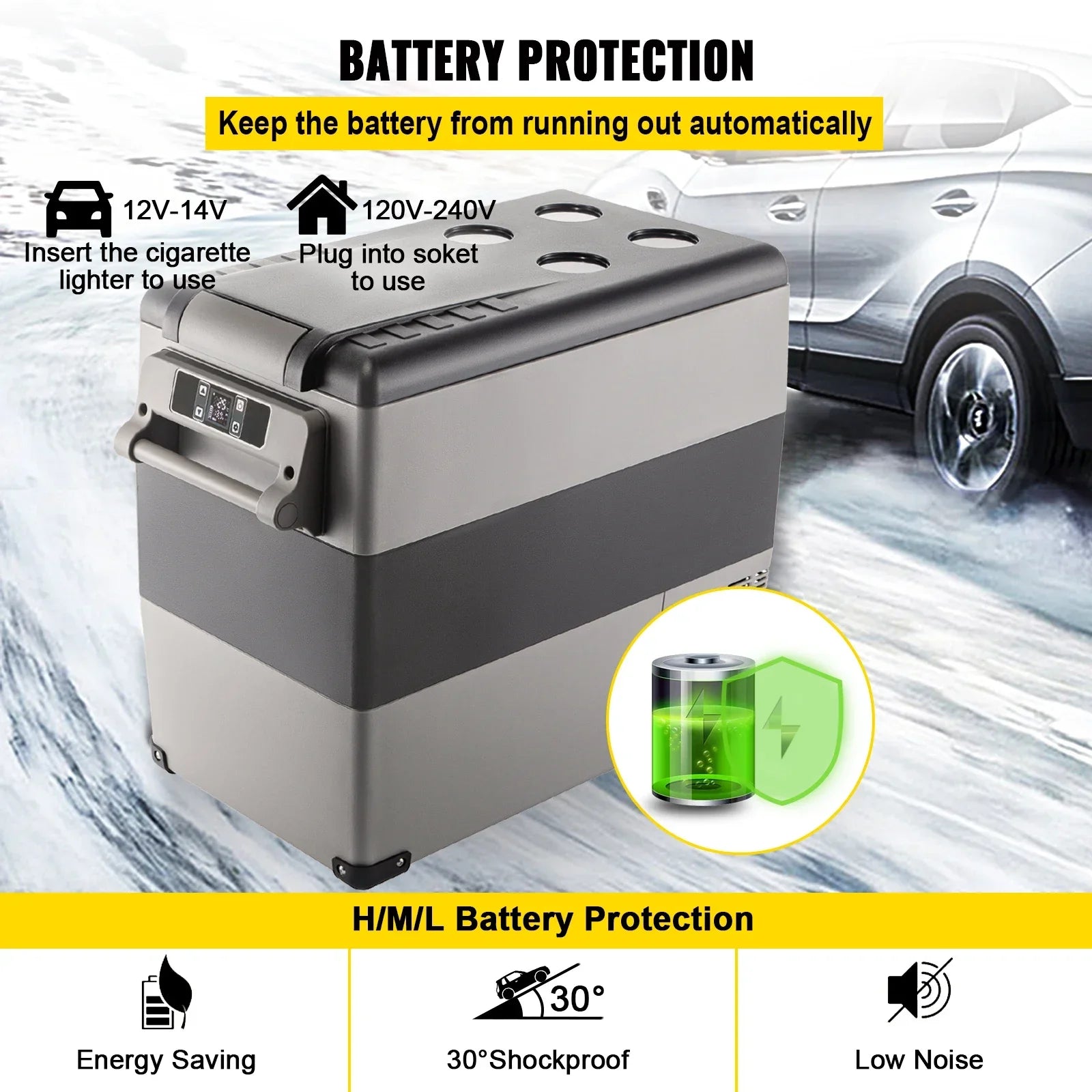 55L Car Refrigerator Mini Fridge Freezer Portable Compressor Cooler 12/24V DC 110-240V Ice Box for Camping RISE DEFENSE SYSTEMS.AI PRODUCTS