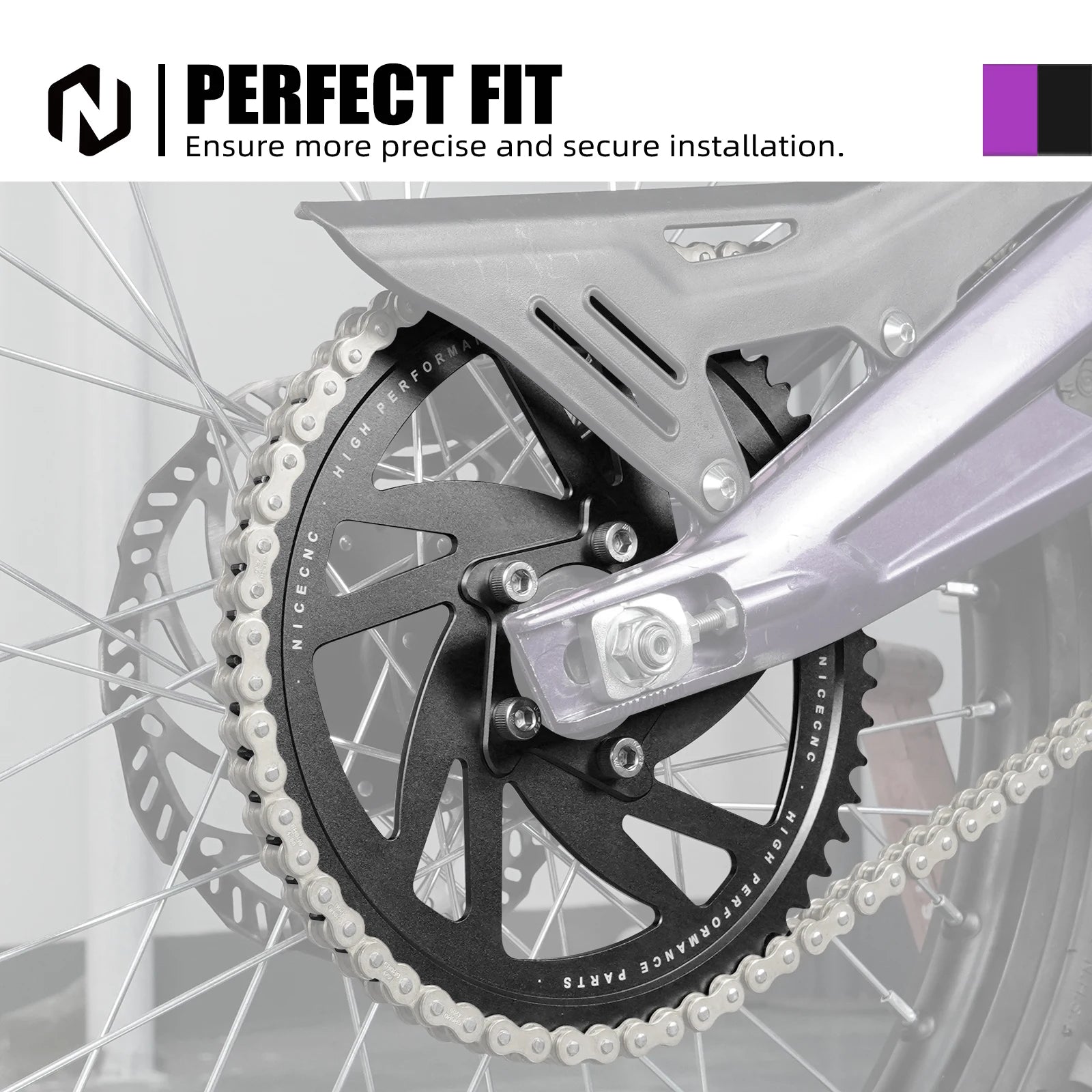 For Surron Light Bee X S L1E NICECNC Electric Dirt Bike 58T Rear Sprockets Chain Guard Cover Protector Kit For Segway X160 X260 RISE DEFENSE SYSTEMS.AI PRODUCTS
