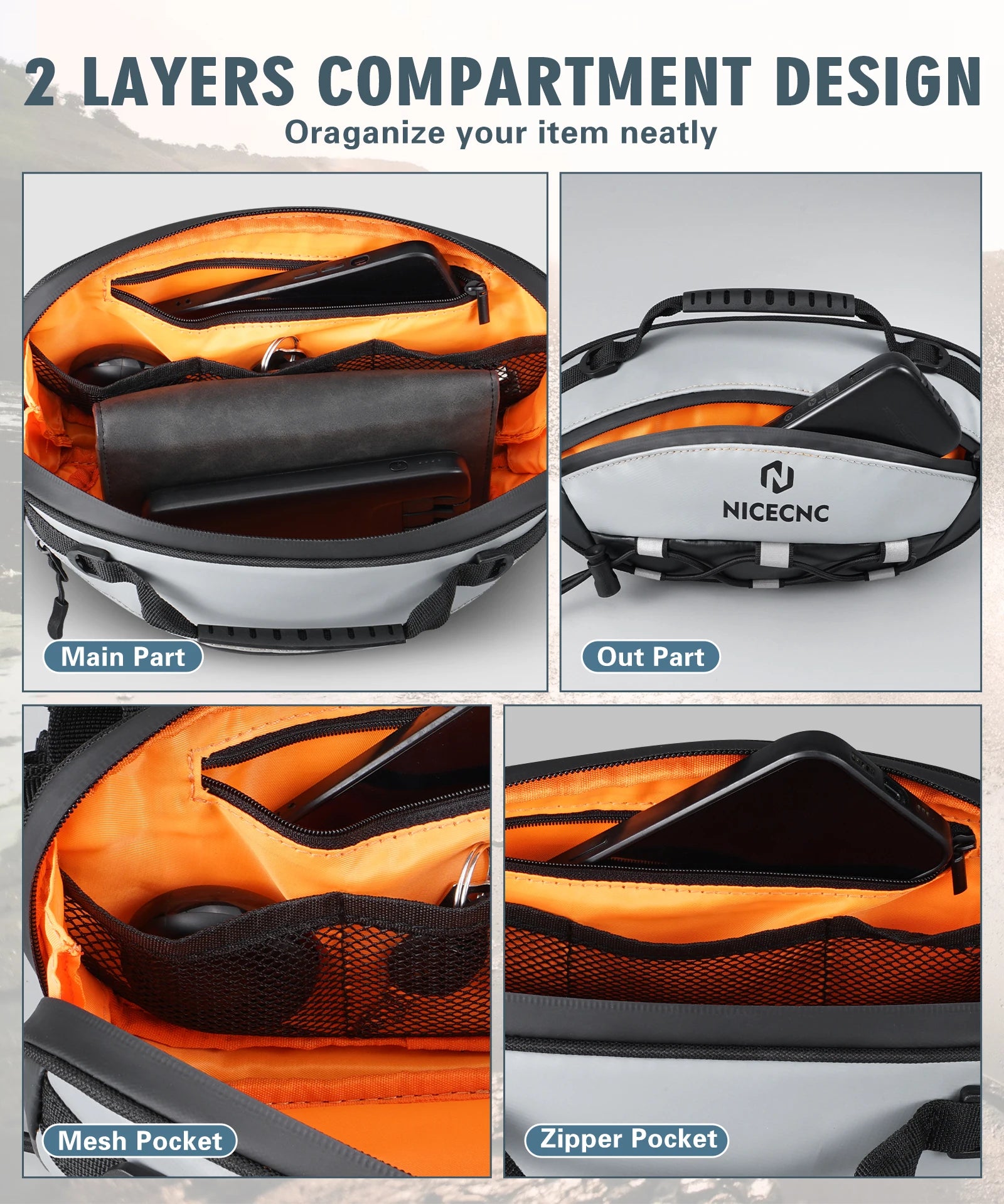 Motorcycle Front Fork Bag for Yamaha YZ250 KTM 125 ECX Waterproof Handle Bar Saddlebag Dual Sport Dirt Bike Storage Accessories RISE DEFENSE SYSTEMS.AI PRODUCTS
