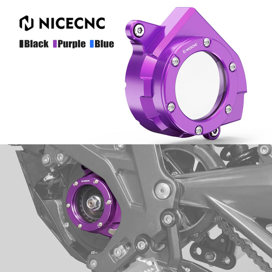 NICECNC For Surron Light Bee X S L1E Segway X160 X260 Electric Dirt Bike Transparent Motor Belt Pulley Cover Aluminum Protector RISE DEFENSE SYSTEMS.AI PRODUCTS