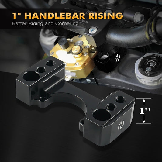 Motorcycle Steering Damper Mount For KTM 790 Adventure 890 Adventure S/R/Rally 2019 2020 2021 2022 2023 2024 Handlebar Riser Kit RISE DEFENSE SYSTEMS.AI PRODUCTS