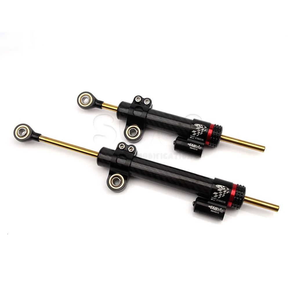 Motorcycle  Adjustable Damper Steering Stabiliz 252mm 342mm steering stabilizer for Honda Kawasaki Yamaha Carbon fiber texture RISE DEFENSE SYSTEMS.AI PRODUCTS