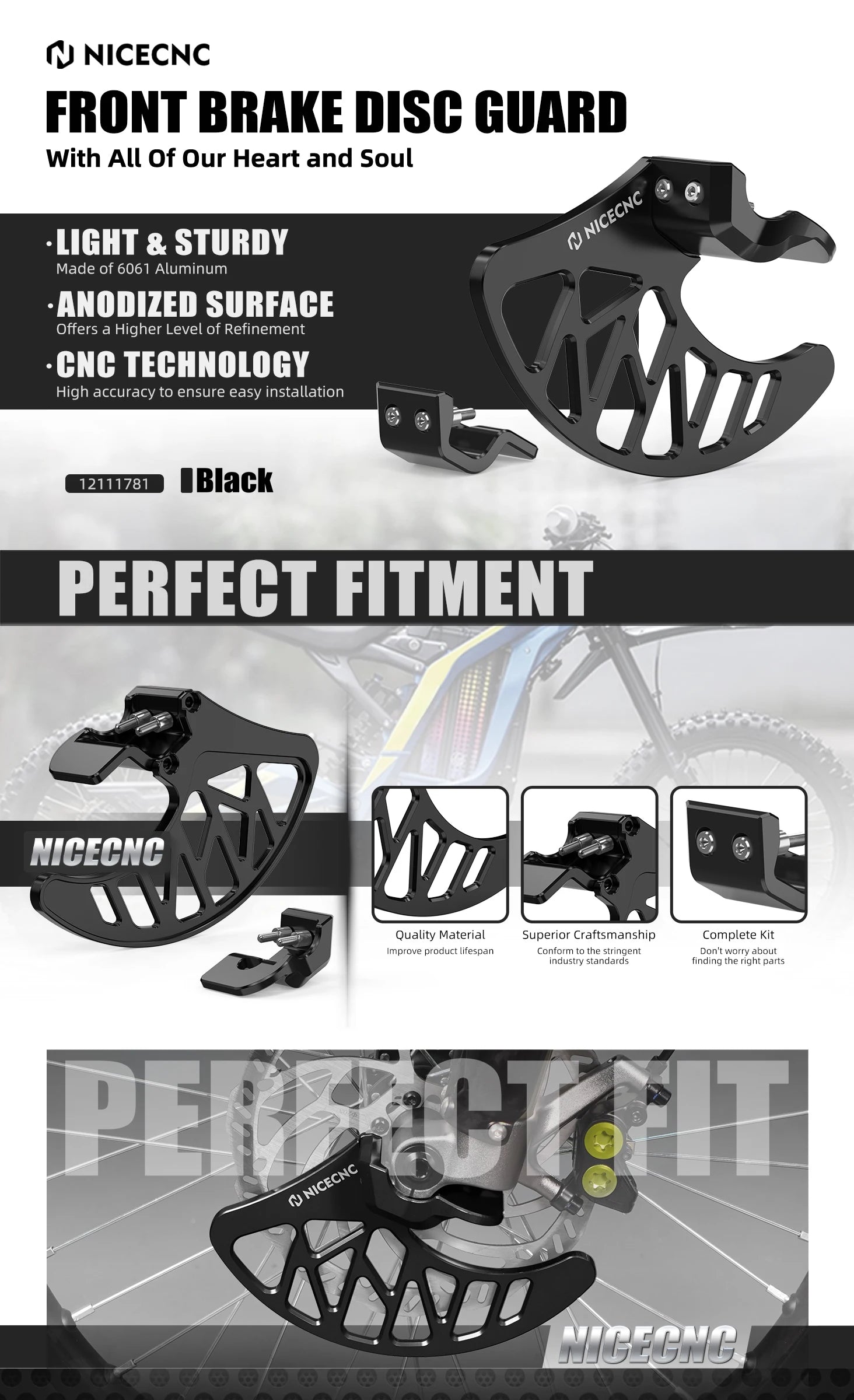 Front Brake Disc Guard & Front Fork Leg Guards For SUR-RON Surron light bee X/ S/ L1E Segway X160 X260 Electric Dirt Bike 2024 RISE DEFENSE SYSTEMS.AI PRODUCTS
