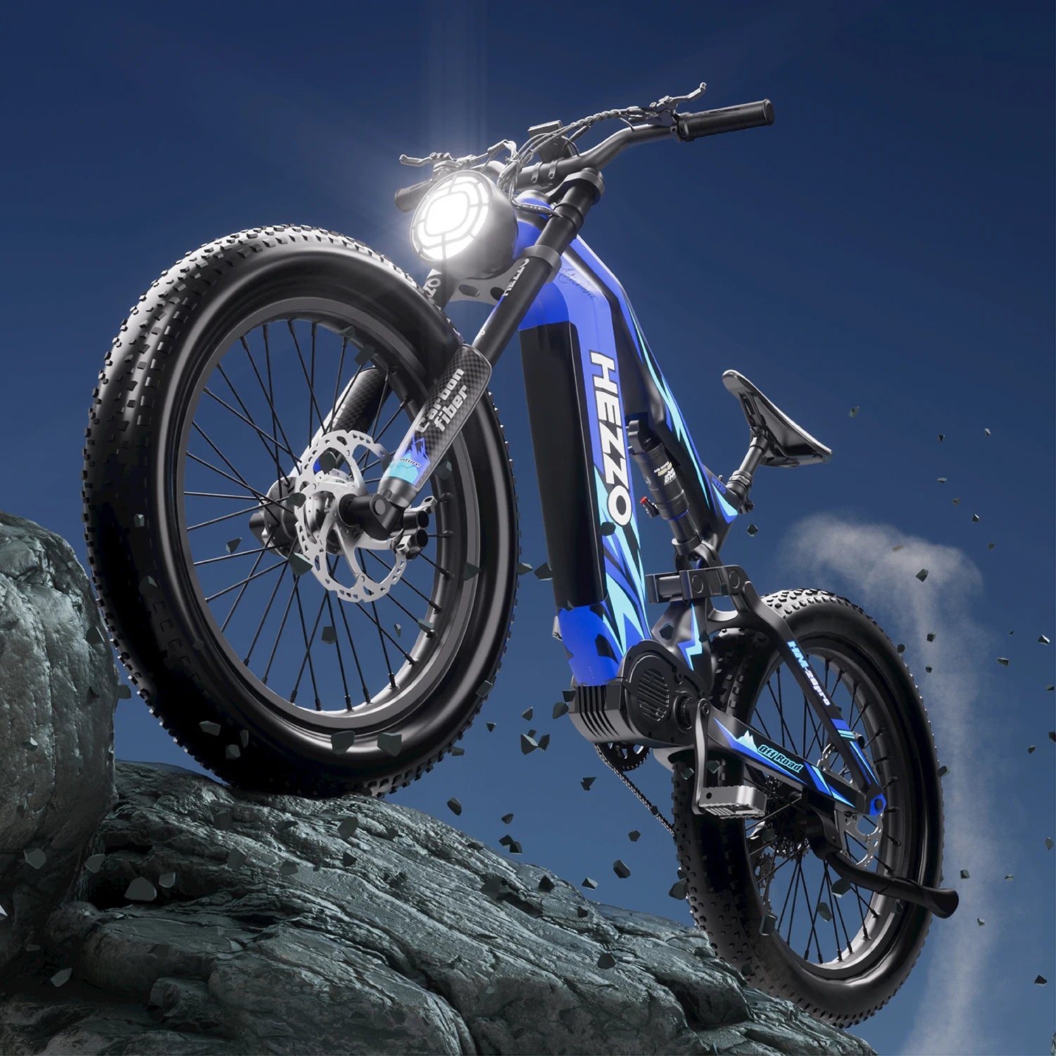 HEZZO Carbon Fiber Ebike 52V 1000W Bafang M620 Middrive Electric Bicycle 21Ah LG 50Kmp 26X4.8