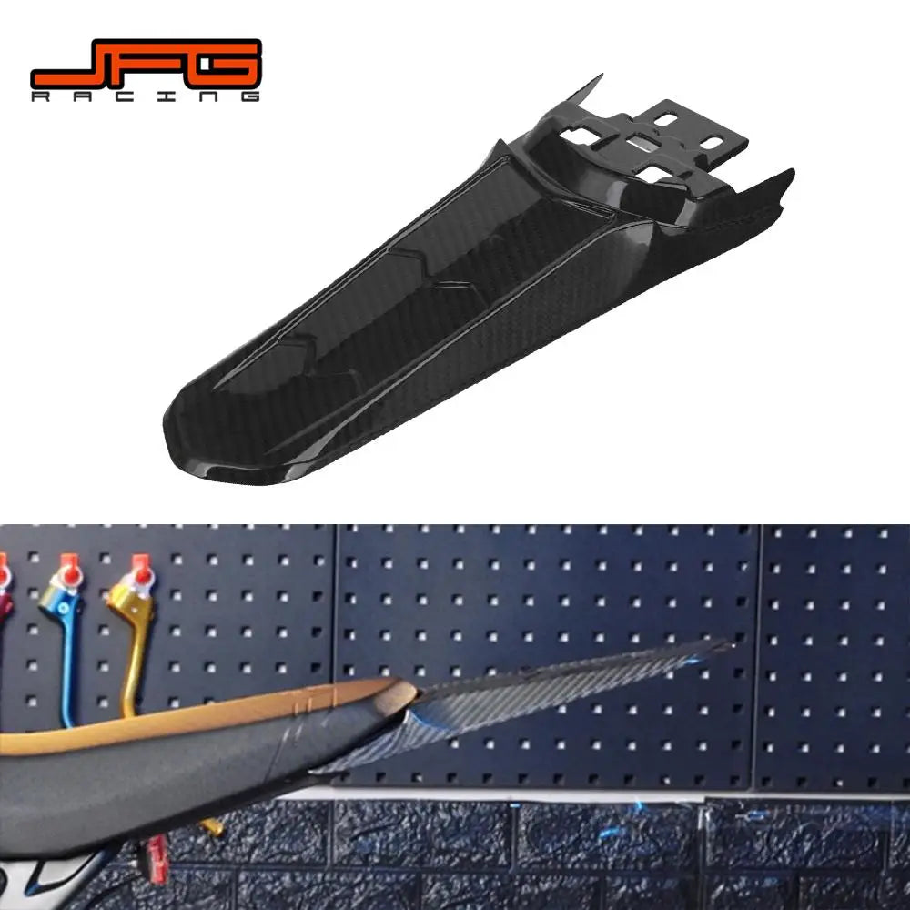 Funparts Motorcycle Real Carbon fiber Rear Lengthening Longer Fender Mudguard For Sur-Ron Sur Ron Surron Light Bee Lightbee X S RISE DEFENSE SYSTEMS.AI PRODUCTS