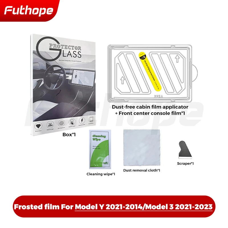 Futhope Tempered Glass Screen Protector For Tesla Model 3 Highland Y 2021-2024 Matte Glare HD Center Control Film Protection RISE DEFENSE SYSTEMS.AI PRODUCTS