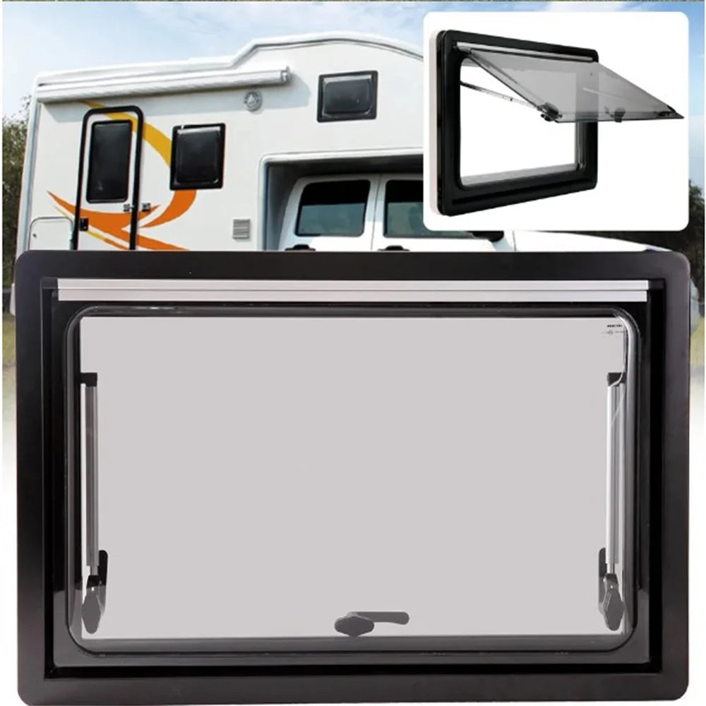 900*500MM/450x500MM Aluminum RV Hinged Push Out Window Caravan Accessories for Camper and Trailer RISE DEFENSE SYSTEMS.AI PRODUCTS