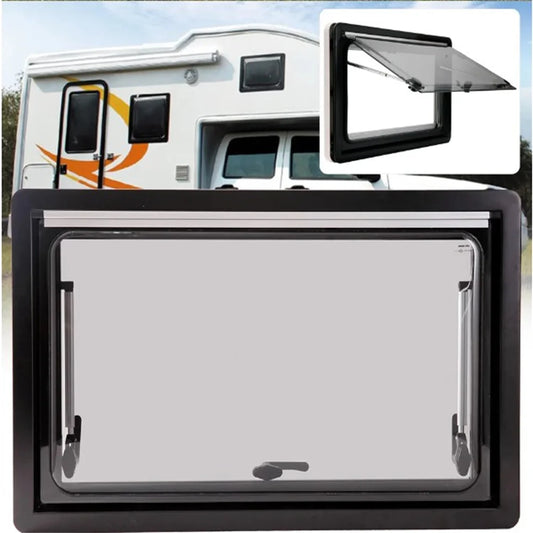 900*500MM/450x500MM Aluminum RV Hinged Push Out Window Caravan Accessories for Camper and Trailer RISE DEFENSE SYSTEMS.AI PRODUCTS