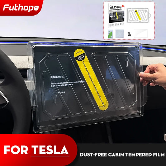 Futhope Tempered Glass Screen Protector For Tesla Model 3 Highland Y 2021-2024 Matte Glare HD Center Control Film Protection RISE DEFENSE SYSTEMS.AI PRODUCTS