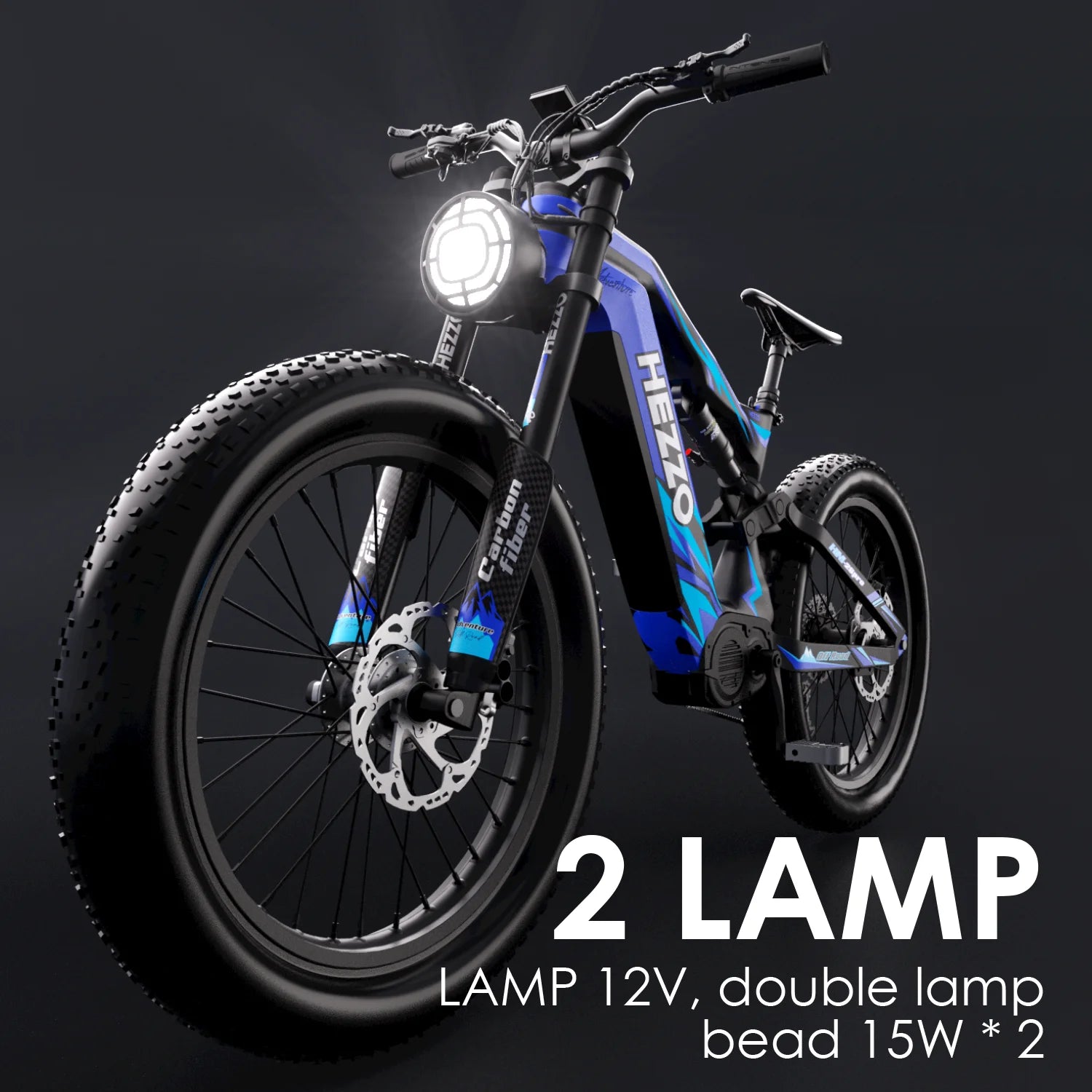 HEZZO K9 Carbon Fiber Ebike 52V 1000W Bafang M620 Middrive Electric Bicycle 21Ah LG 50Kmp 26X4.5