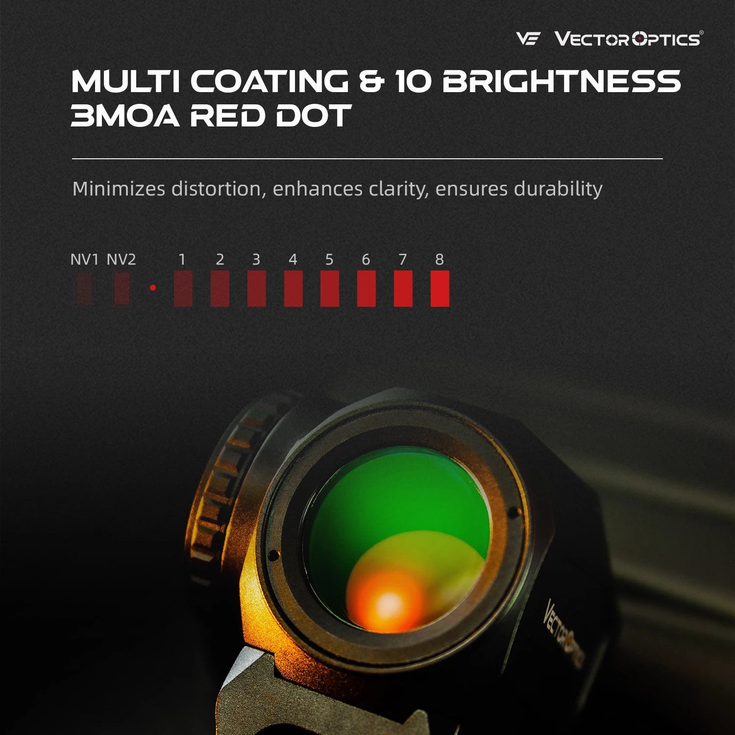 Vector Optics Scrapper 1x20 Ultra Compact Red Dot Sight 3MOA Dot With Motion Sensor IP67 Waterproof For AR Style Rifle RISE DEFENSE SYSTEMS.AI PRODUCTS