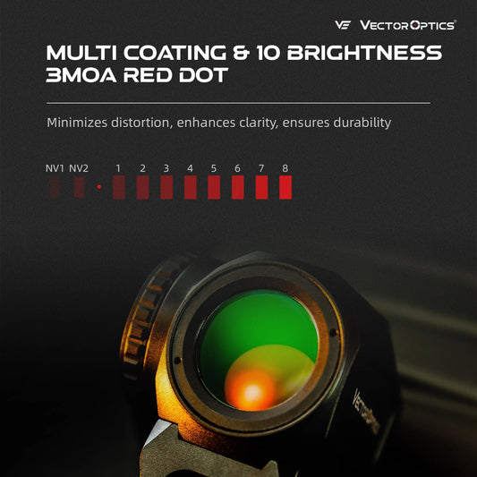 Vector Optics Scrapper 1x20 Ultra Compact Red Dot Sight 3MOA Dot With Motion Sensor IP67 Waterproof For AR Style Rifle RISE DEFENSE SYSTEMS.AI PRODUCTS