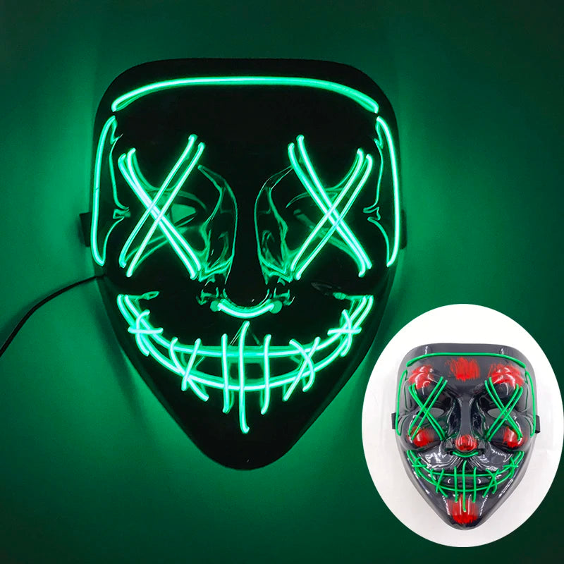 New Design Glowing Bloody Rabbit Mask Led Neon Cosplay Bear  Mask Halloween Horror Carnival Masquerade costume Decoration Props RISE DEFENSE SYSTEMS.AI PRODUCTS
