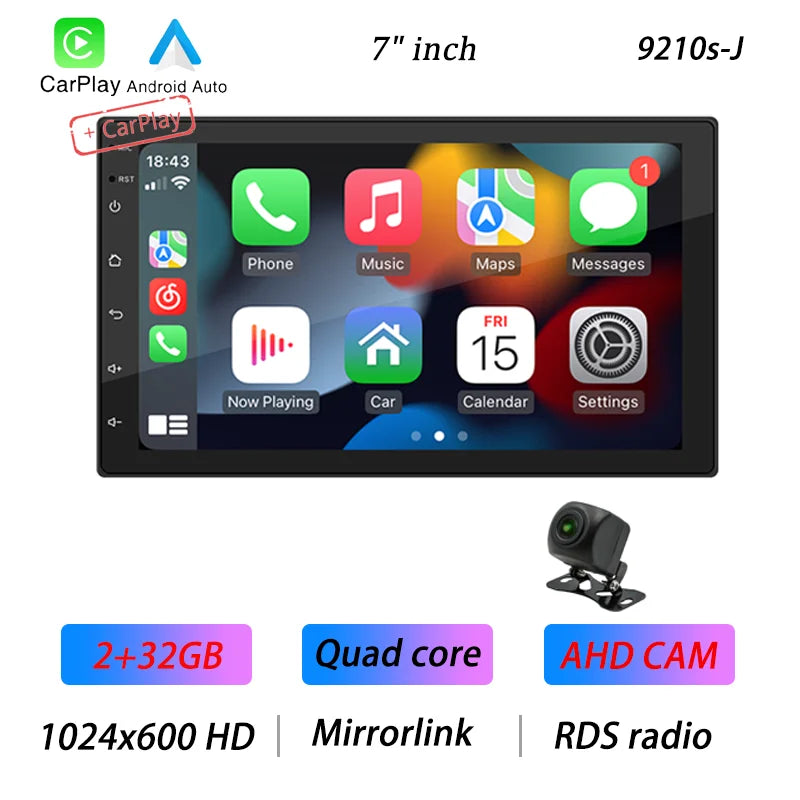 BQCC 4core 2 Din Car Radio Androidauto Carplay Android 13 GPS Car Audio 7"/9"/10" WIFI BT IPS Automotive Multimedia Player RISE DEFENSE SYSTEMS.AI PRODUCTS