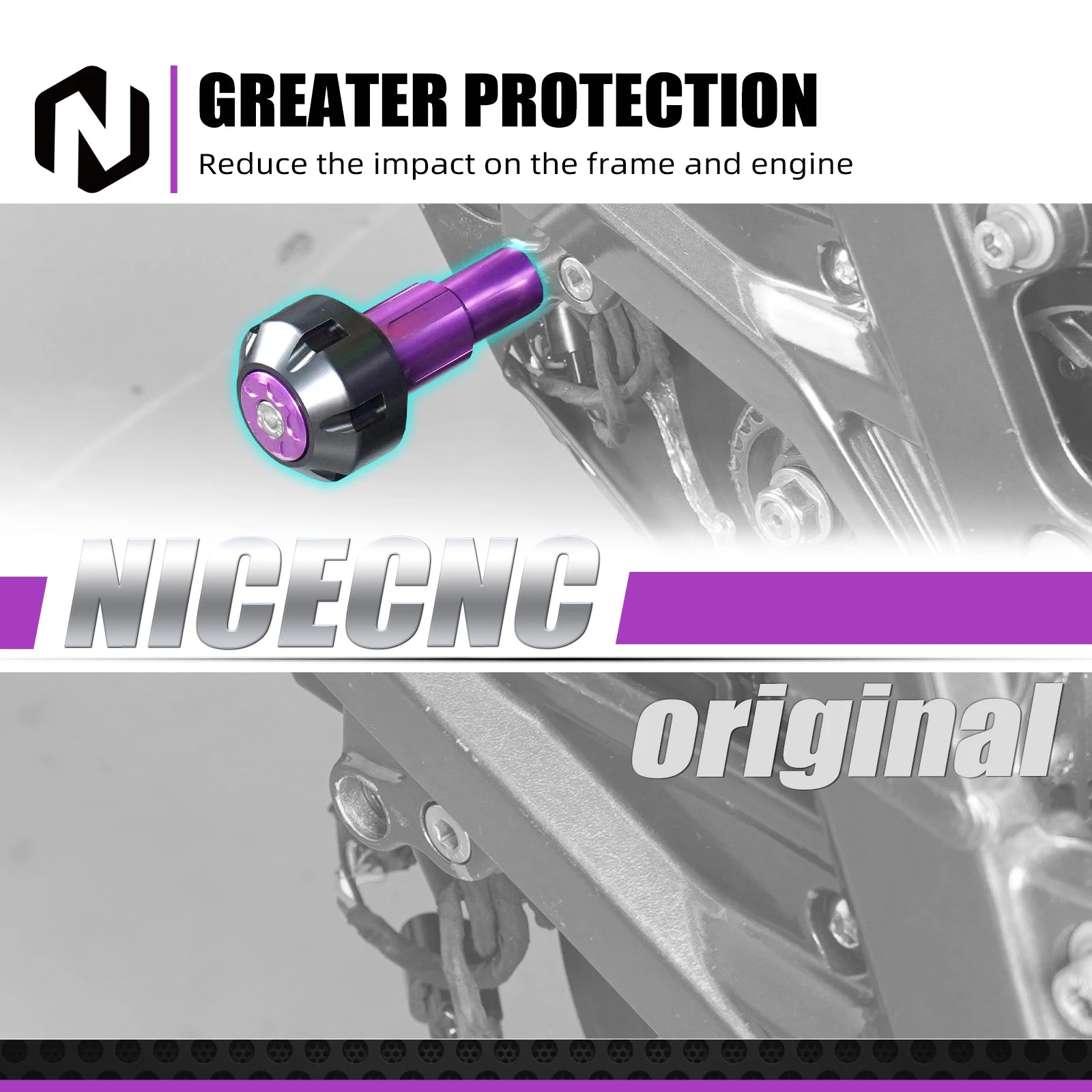 For Surron Light Bee X S L1E NICECNC Electric Dirt Bike Engine Chassis Guard Cover Frame Slider Crash Falling Protection Pad Kit RISE DEFENSE SYSTEMS.AI PRODUCTS