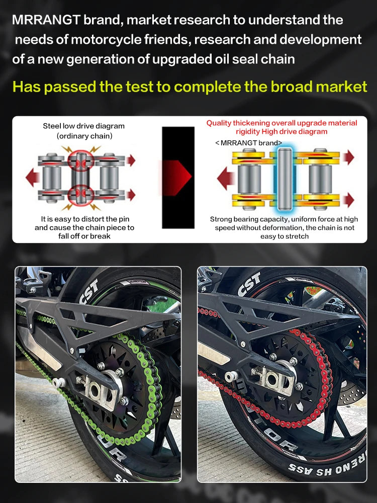 O ring seal Mrrangt 428 520 525 120L 136L chain for Universal honda yamaha kawasaki suzuki ATV dirt bike off road motorcycle RISE DEFENSE SYSTEMS.AI PRODUCTS