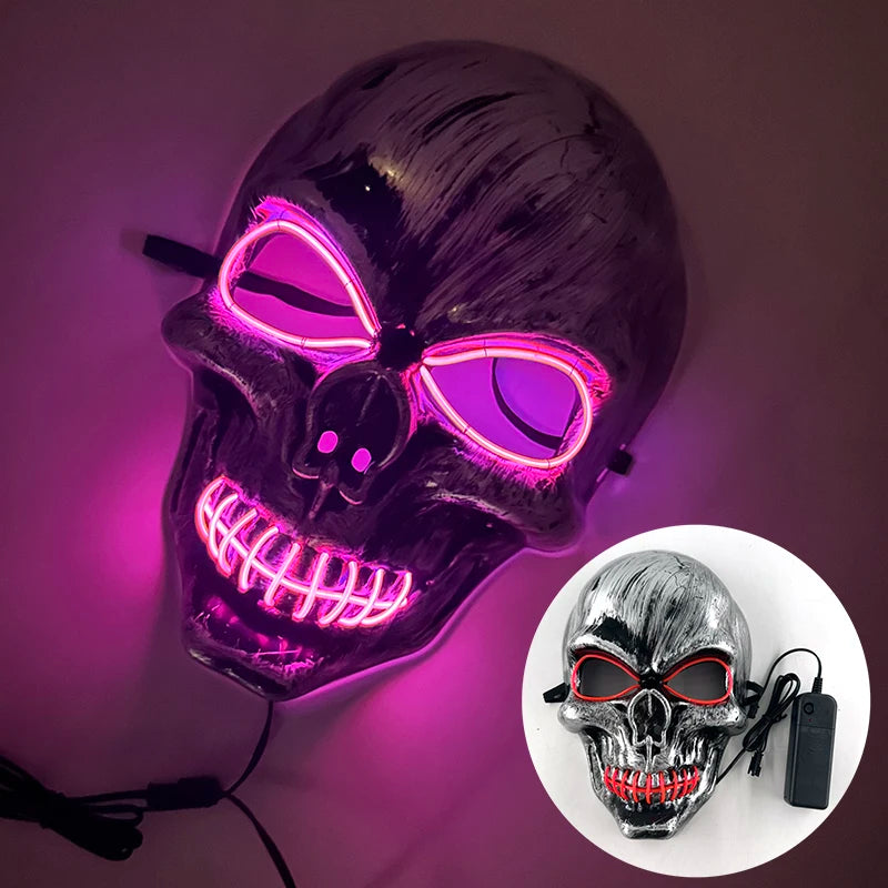 New Design Glowing Bloody Rabbit Mask Led Neon Cosplay Bear  Mask Halloween Horror Carnival Masquerade costume Decoration Props RISE DEFENSE SYSTEMS.AI PRODUCTS
