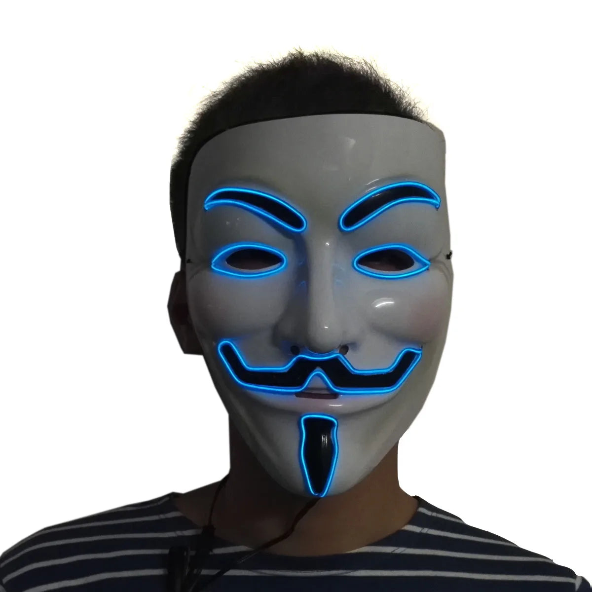 2024 Hot LED Hacker V Vendetta Mask Adults Luminous LED Light Up Mask For Glow Party Costume Accessories Halloween Mask Décor RISE DEFENSE SYSTEMS.AI PRODUCTS