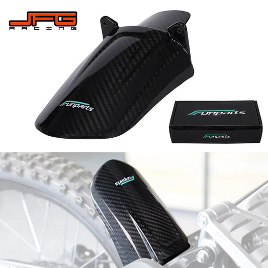 Funparts Carbon Fiber Motorcycle Rear Wheel Fender Mudguards For Surron Sur-Ron Sur Ron Lightbee Light Bee X S L1E RISE DEFENSE SYSTEMS.AI PRODUCTS