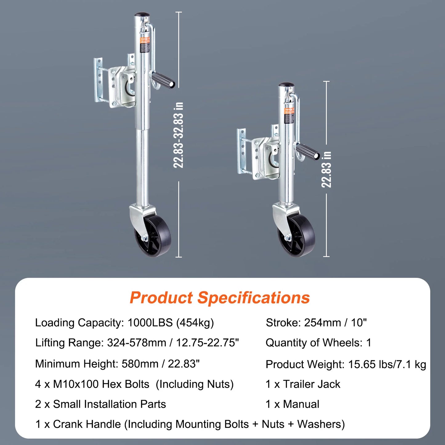 VEVOR 1000/1500lbs Trailer Jack Tongue Stand with Solid Jockey Sidewind Round Wheel Lifting Boat RV Parts Accessories RISE DEFENSE SYSTEMS.AI PRODUCTS