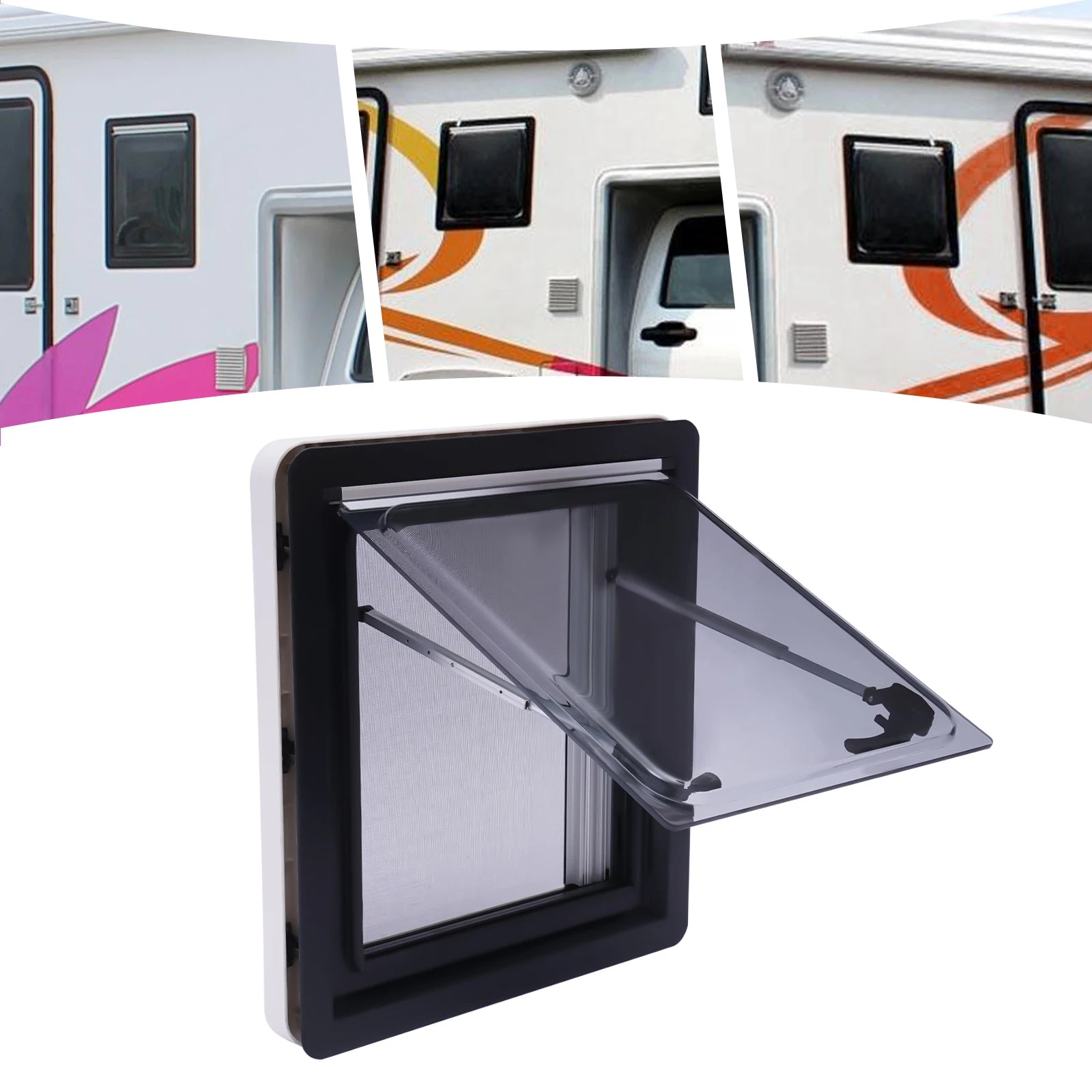 900*500MM/450x500MM Aluminum RV Hinged Push Out Window Caravan Accessories for Camper and Trailer RISE DEFENSE SYSTEMS.AI PRODUCTS