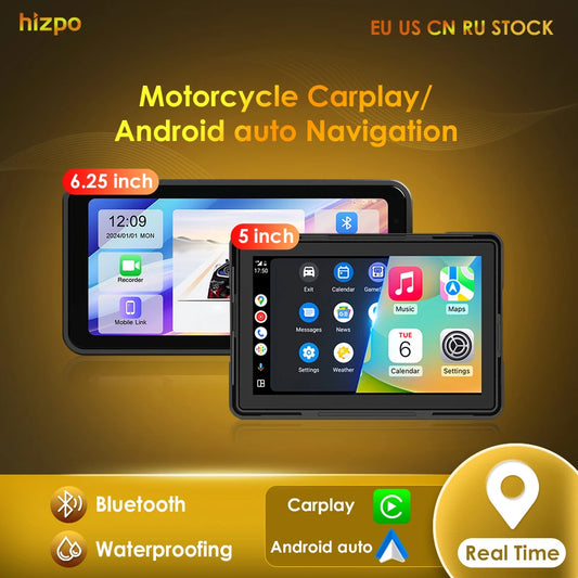 5“ 6.25” Waterproof Motorcycle Navigation Display Screen Portable Motorcycle Monitor Bluetooth Wifi Android Auto Apple Carplay RISE DEFENSE SYSTEMS.AI PRODUCTS