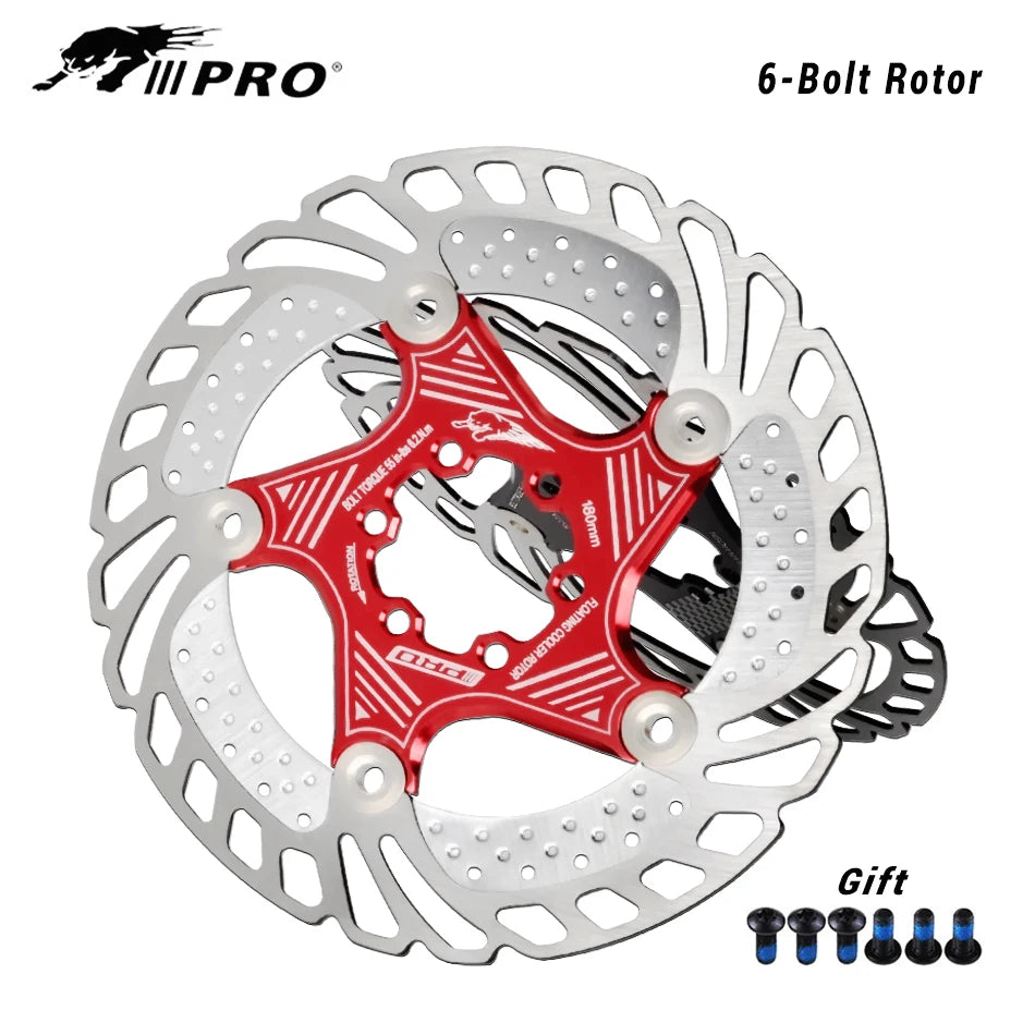 IIIPRO 6-Bolt Brake Disc 160mm/180mm/203mm Brake Disc Rotor Floating Cooling Heat Dissipation DH 6 Inch MTB/Road Bike RISE DEFENSE SYSTEMS.AI PRODUCTS
