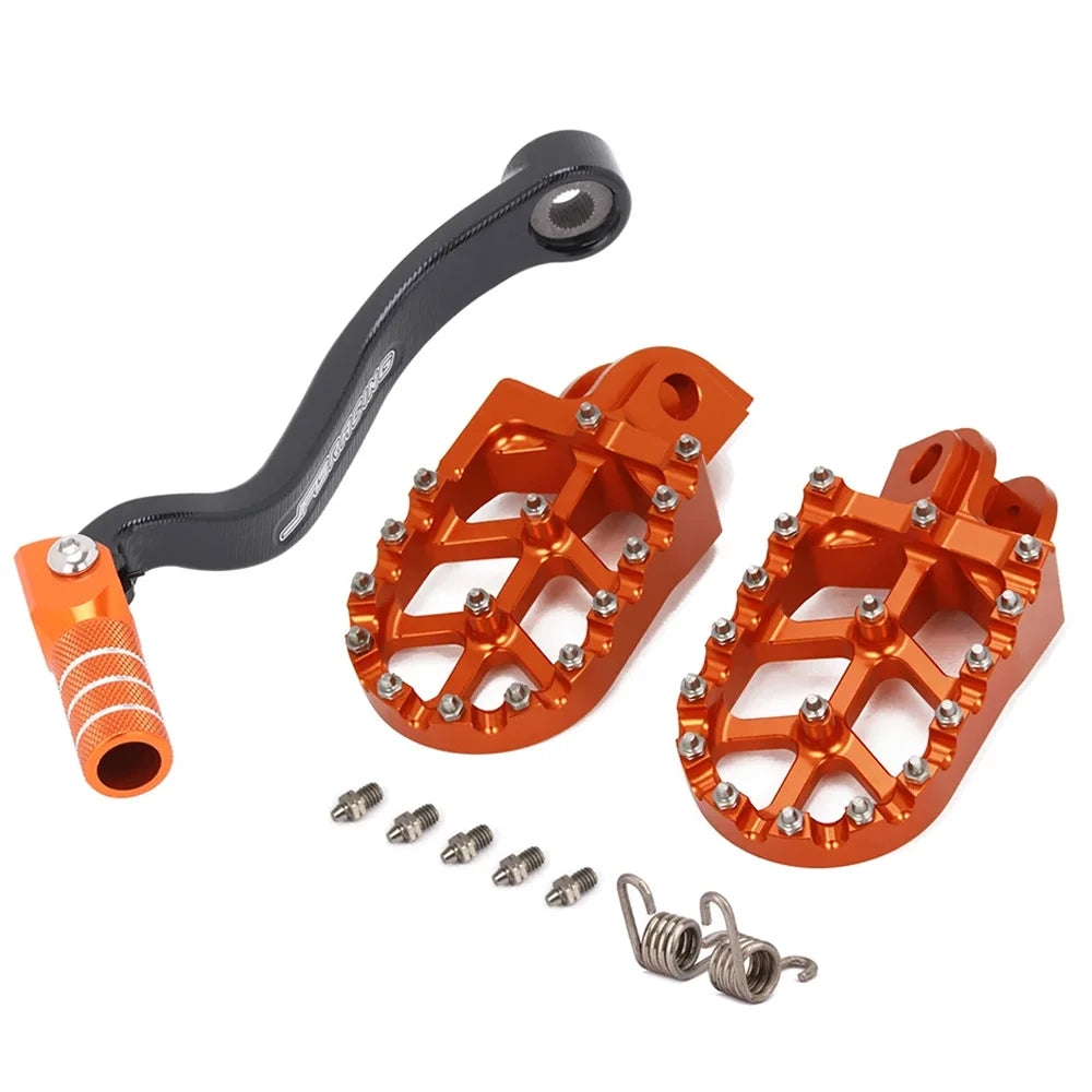 Foot Shift Pedal Set Motorcycle Accessories CNC Gear Shifter Pedals Footrests Footpegs For KTM SX SXF XC XCW EXC Dirt Pit Bike RISE DEFENSE SYSTEMS.AI PRODUCTS
