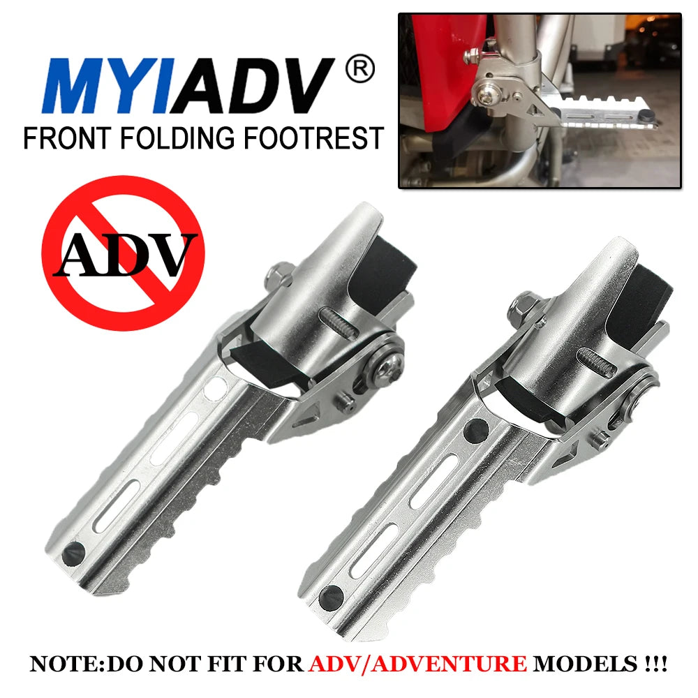 Motorcycle Footrests For BMW R1250GS R1200GS LC f900xr F750GS F850GS 2013-2023 Highway Front Foot Pegs Rotatable Folding Clamps RISE DEFENSE SYSTEMS.AI PRODUCTS