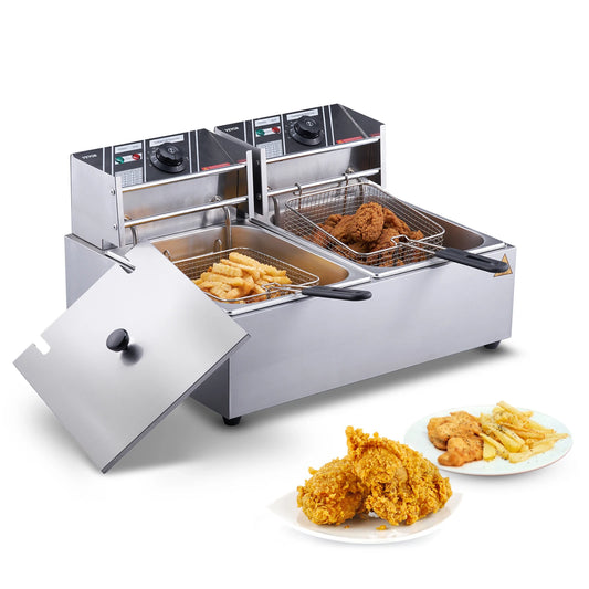 VEVOR Commercial Electric Deep Fryer, 24L 3000W Electric Countertop Fryer with Dual Removable Basket, for Kitchen, Restauran RISE DEFENSE SYSTEMS.AI PRODUCTS