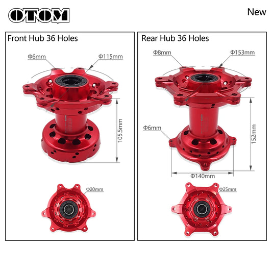 OTOM 36/32 Holes Motorcycle Front Rear Wheel Hub CNC Aluminum For HONDA CR125 CR250 CRF250R CRF450R CRF250X CRF450X Accessories RISE DEFENSE SYSTEMS.AI PRODUCTS