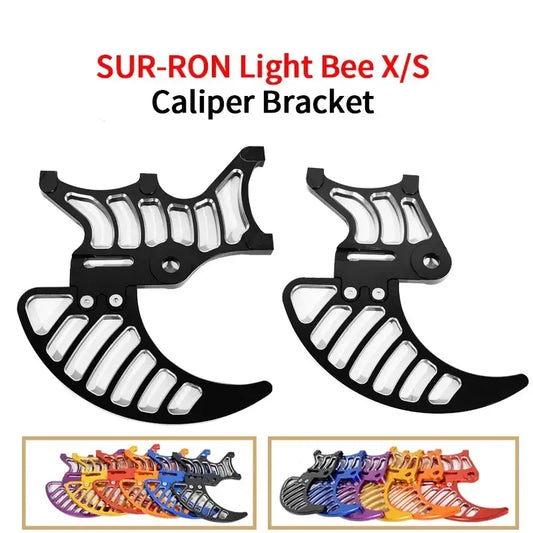 For SURRON Light Bee X Segway X160 X260 Talaria Sting Dual Caliper Mount Shark Fin Disk Disc GuardAlloy Off-road Parts SUR-RON RISE DEFENSE SYSTEMS.AI PRODUCTS